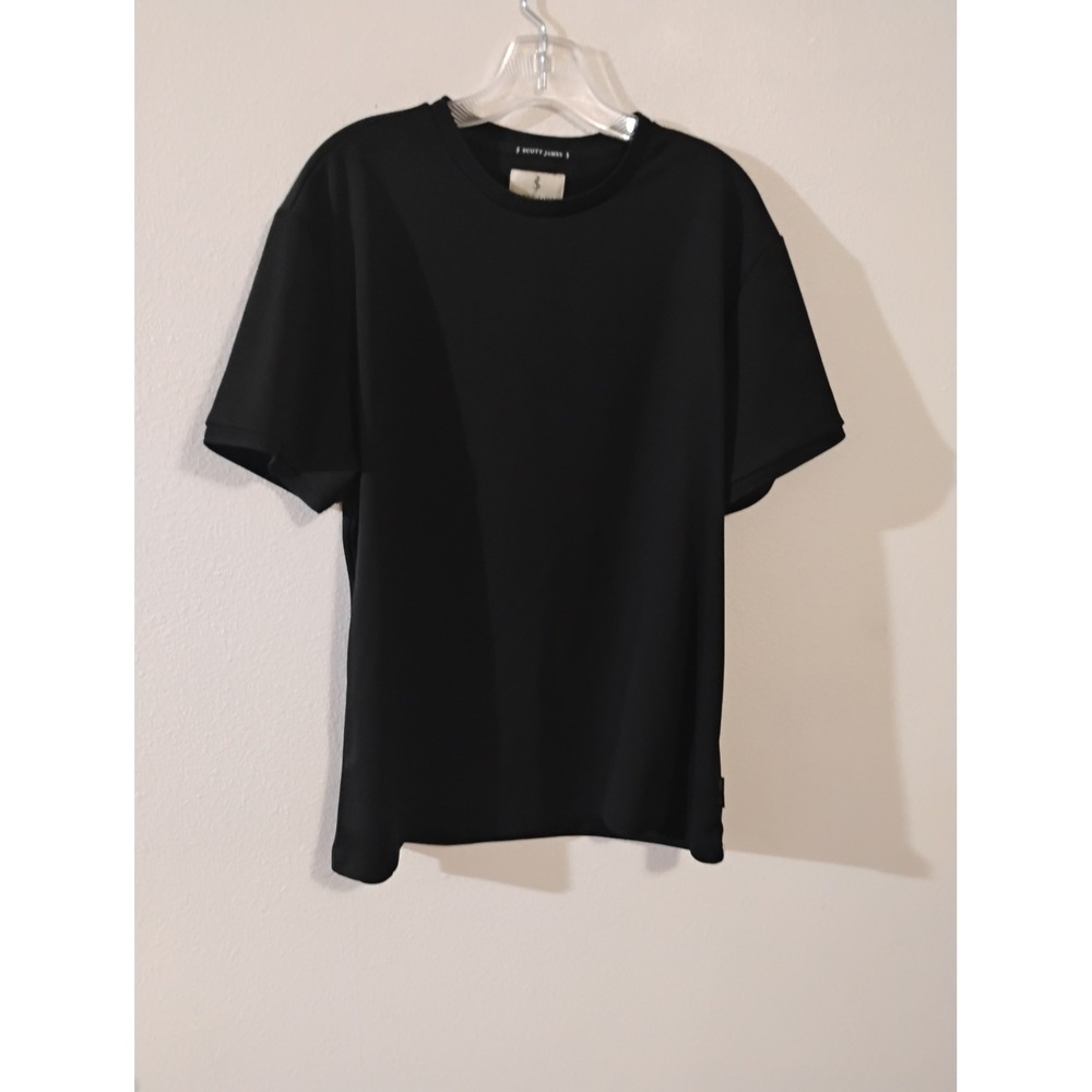 Scott James Mens XL Black Short Sleeve Crewneck Textured Knit T-Shirt